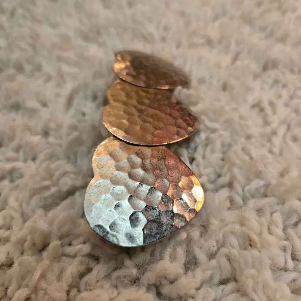Vintage Hammered Silver Hearts Barrette